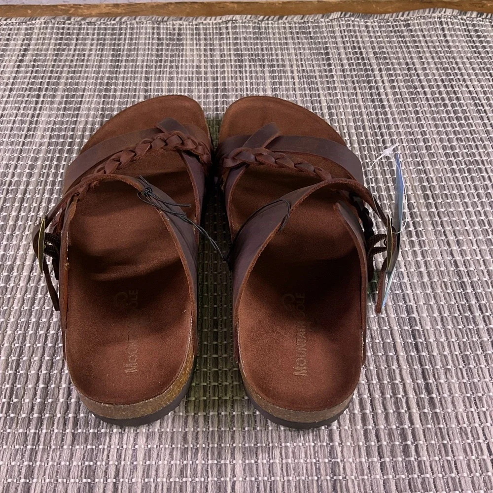New Women's Brown Mountain Sole Leather Sandals Size 9